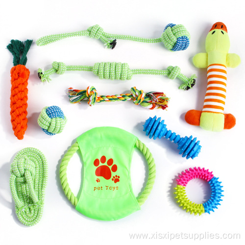 Interactive Dog Toys 10 Cotton Chewing Rope Toys